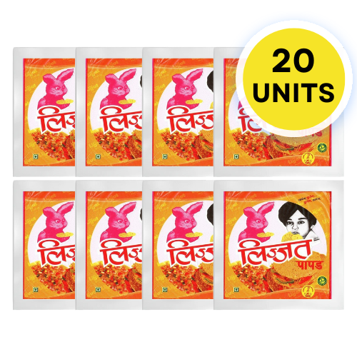 Lijjat Papad / Papadum - Punjabi Masala (Bundle of 20 x 200g)