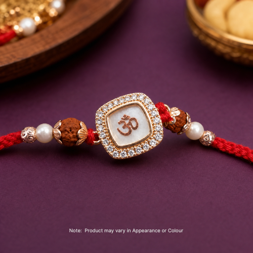 Om Pearl Rudraksha Rakhi (1pc)