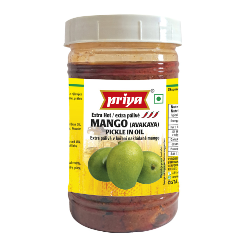 Priya Mango Avakaya Pickle (Extra Hot) Without Garlic - PET JAR (300g)