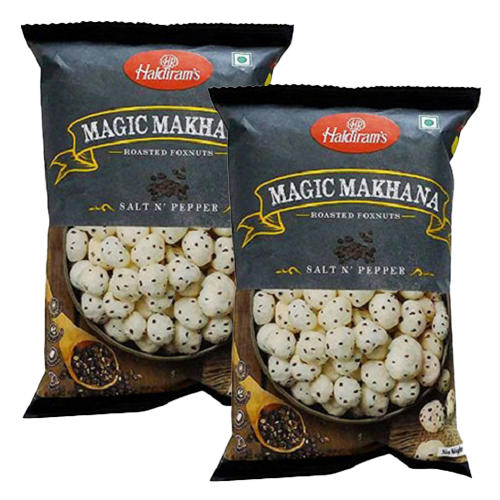 Haldiram's Roasted Foxnuts Salt and Pepper (Bundle of 2 x 30g) - 60g