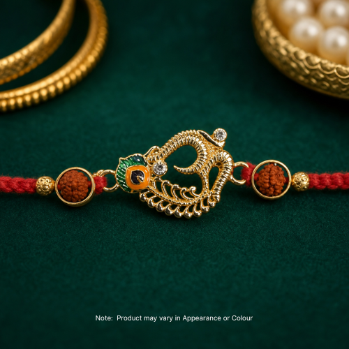 Om Enamel Rudraksha Rakhi (1pc)