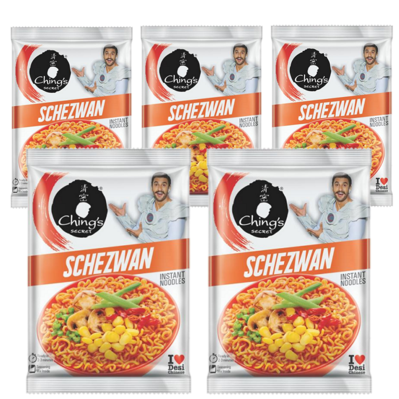 Free Chings Secret Schezwan Instant Noodles (Bundle of 5 x 60g) - Sale Item [BBD: 4 June 2025]