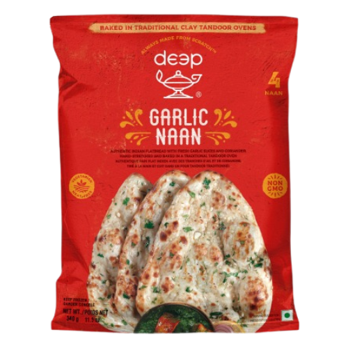 Deep Garlic Naan (Vegan) (340g) - Frozen Item !!