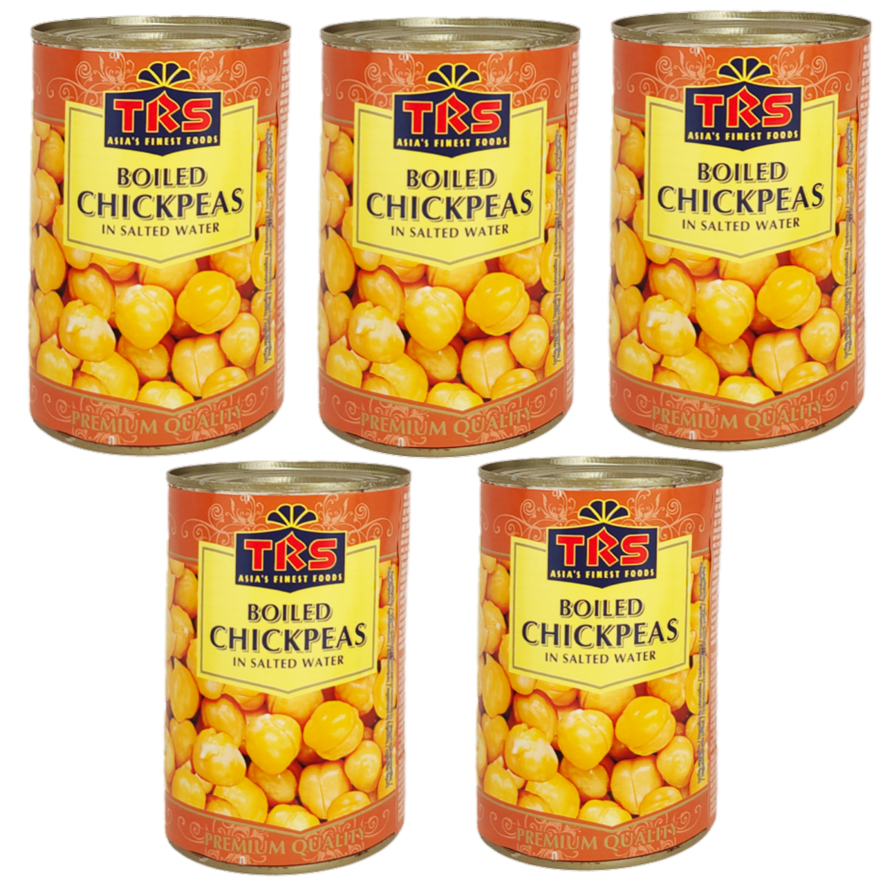 TRS Canned Boiled Chickpeas Tin (Bundle of 5 x 400g) - 800g