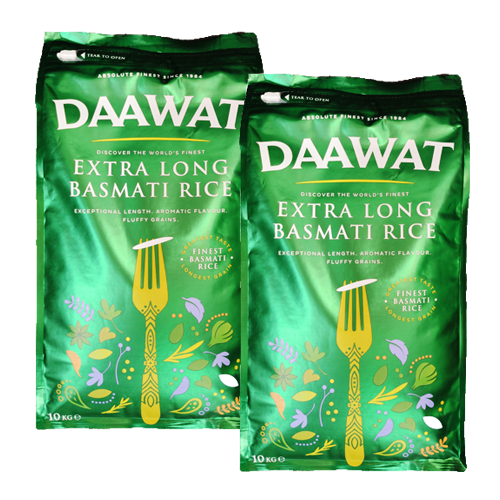 Daawat Extra Long Basmati Rice (Bundle of 2 x 10kg) - 20kg
