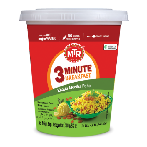 MTR 3 Minute Khatta Meetha Poha Cup (80g) - Sale Item [BBD: 30 November 2026]