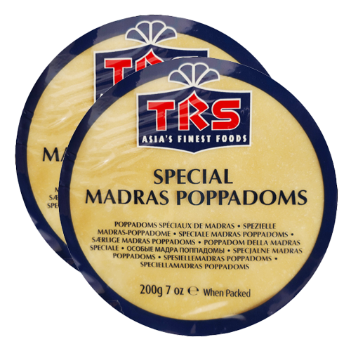 TRS Madras Plain Papadum (Bundle of 2 x 200g)