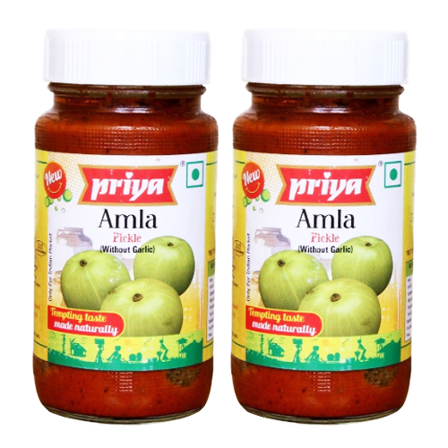 Priya Amla / Gooseberry Pickle without Garlic (Bundle of 2 x 300g)