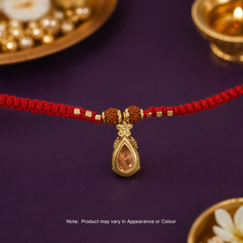 Teardrop Rudraksha Rakhi (1pc)