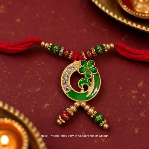 Emerald Meenakari Lumba Rakhi (1pc)