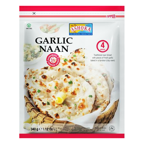 Ashoka Garlic Naan (340g) - Frozen Item !!