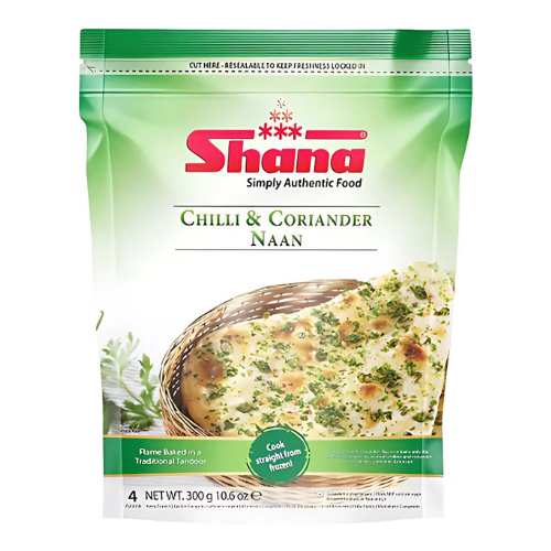 Ashoka Chilli & Coriander Naan (300g) - Frozen Item !!