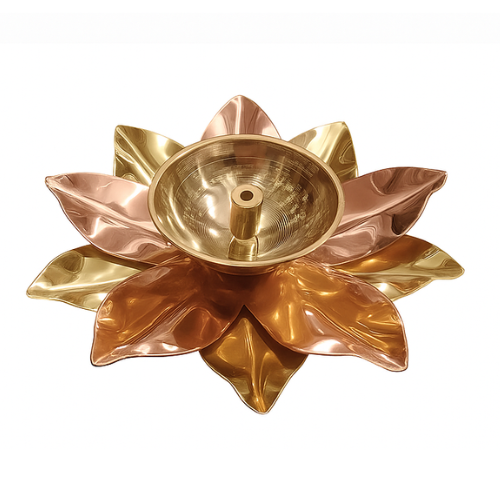 Brass Lotus Diya / Oil Lamp (1pc)