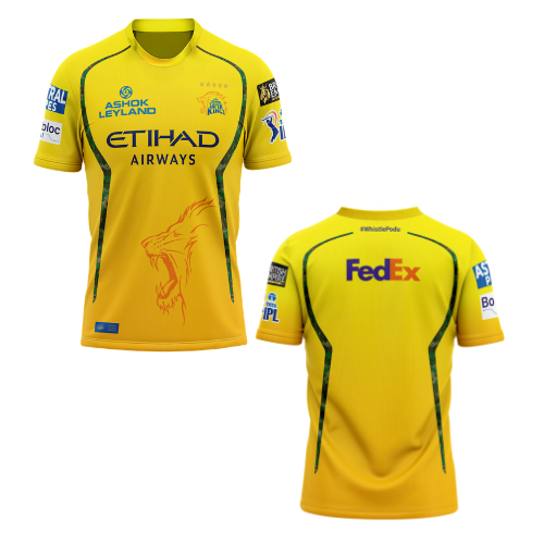 IPL 2026 Chennai Super Kings Team Fan Edition Replica Jersey - XS (1pc)
