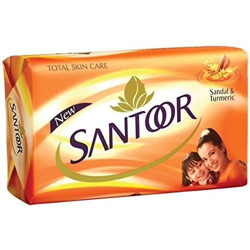 Santoor Sandal and Turmeric Soap (Bundle of 5 x 100g)