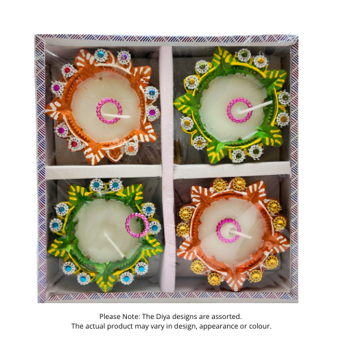 Fancy Diwali / Deepavali Wax Diya Big (Pack of 4) - (D36) (1pc)