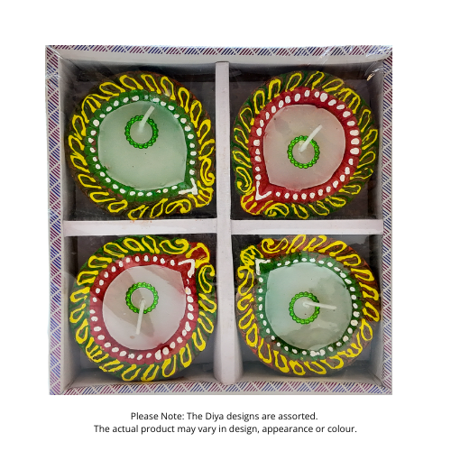 Fancy Diwali / Deepavali Wax Diya Big (Pack of 4) - (D36) (1pc)