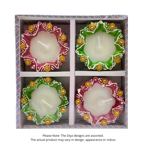 Fancy Diwali / Deepavali Wax Diya Big (Pack of 4) - (D36) (1pc)
