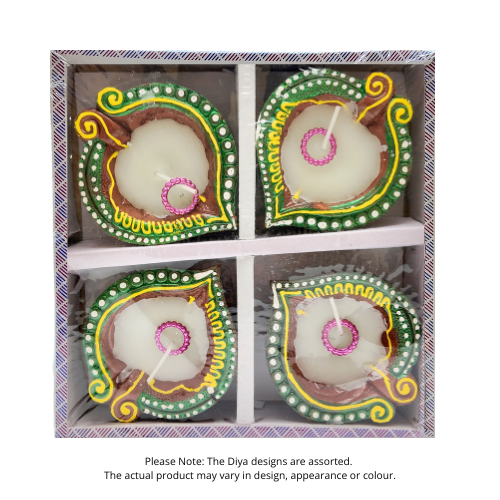 Fancy Diwali / Deepavali Wax Diya Big (Pack of 4) - (D36) (1pc)