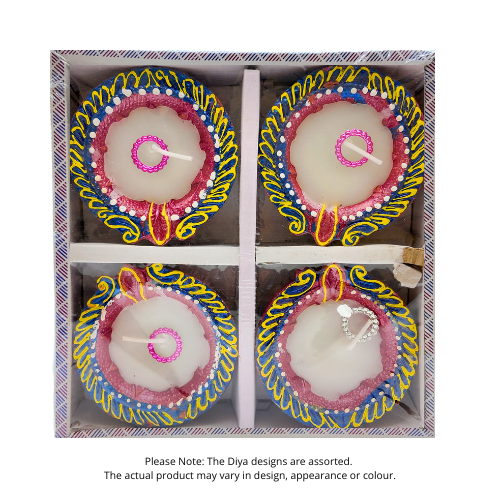 Fancy Diwali / Deepavali Wax Diya Big (Pack of 4) - (D36) (1pc)