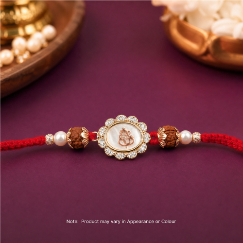Royal Rudraksha & Pearl Rakhi (1pc)