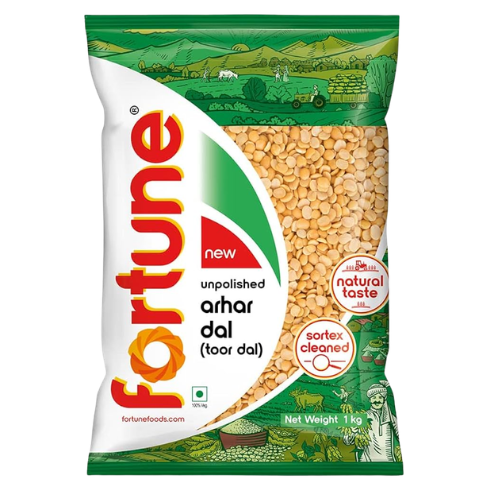 Fortune Toor Dal Plain / Pigeon Peas (1kg)