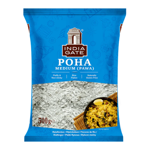 India Gate Poha / Powa / Flattened Rice - Medium (500g)