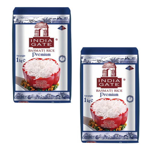 India Gate Premium Basmati Rice (Bundle of 2 x 1kg) - 2kg