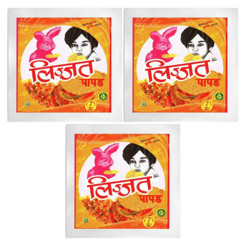 Lijjat Papad / Papadum - Punjabi Masala (Bundle 3 x 200g)