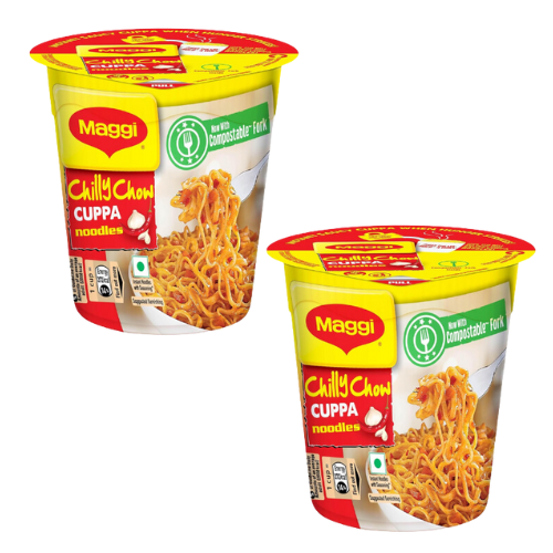 Maggi Chilly Chow Cuppa Noodles (Bundle of 2 x 70g) - Sale Item [BBD: 28 February 2025]