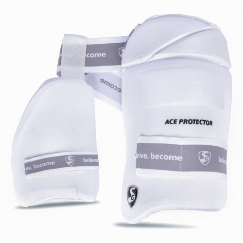 SG Combo Ace Protector cricket batting thigh pad (White) Youth Right Hand (1pc)