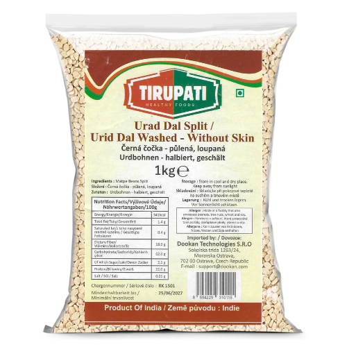 Tirupati Urad Dal Split / Urid Dal Washed - Without Skin (1kg)