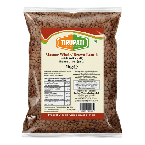 Tirupati Brown Lentils Whole / Masoor Whole (1kg)