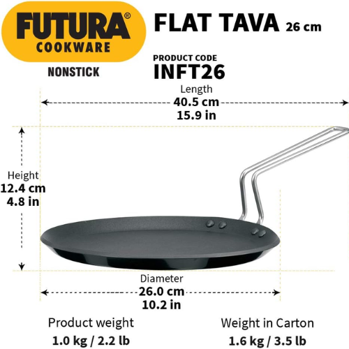 Hawkins Futura Nonstick Flat Dosa Tava 30cm (1pc)
